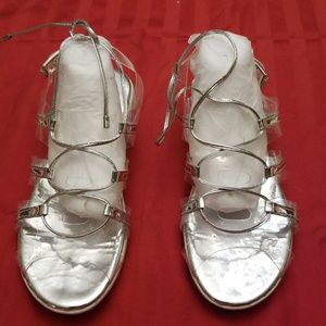 CAPE ROBBIN silver n clear sandals sz 8